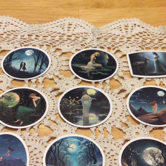 Stickers, Goddess, Moon and Stars theme, 12 cellphone stickers - Picture 2 of 6